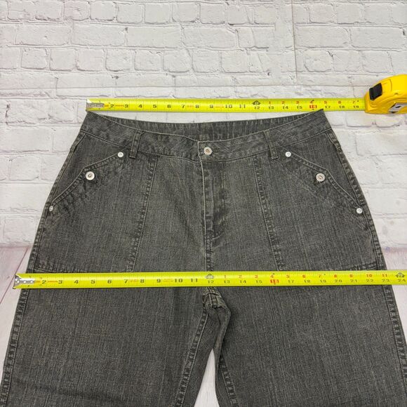 Sundance Women Utility Wide Leg Jeans Size 14 Gray Denim D046 -1 - Picture 2 of 16